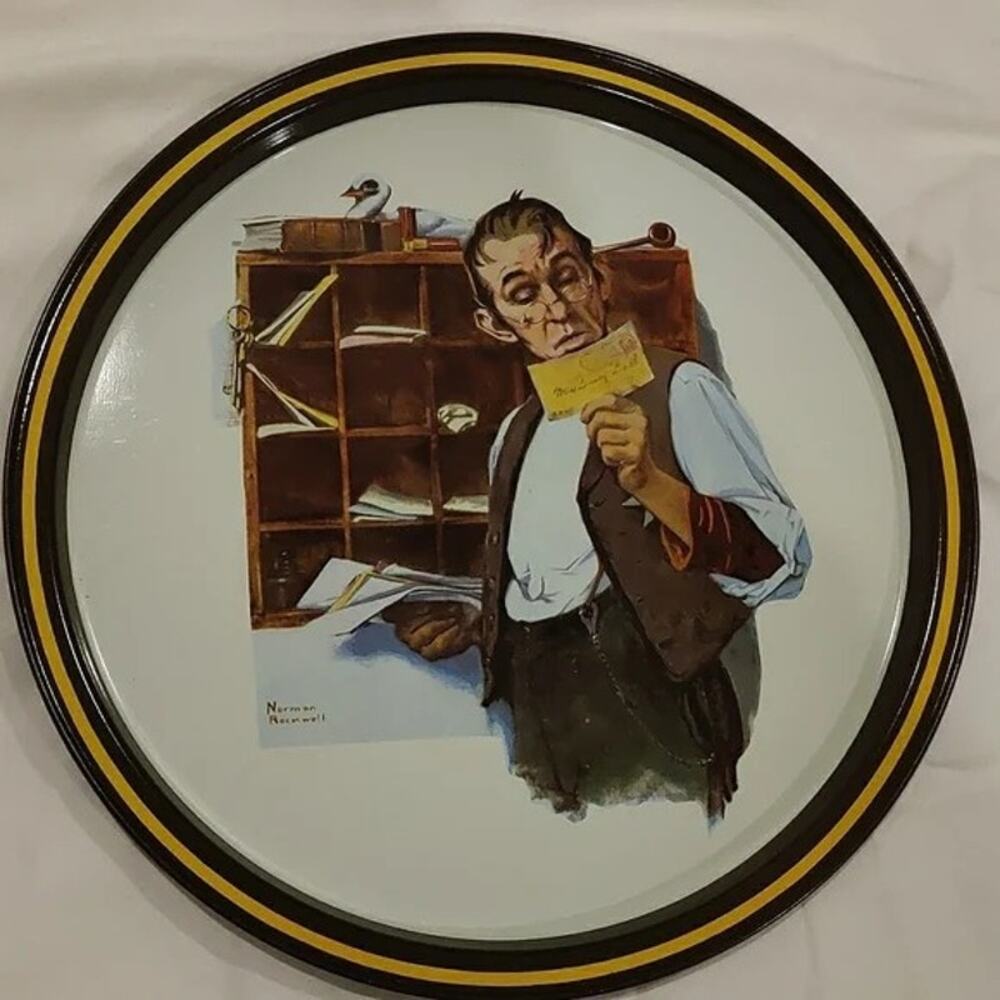 Vintage Norman Rockwell 1976 First Limited Edition Postal Collectors Tray